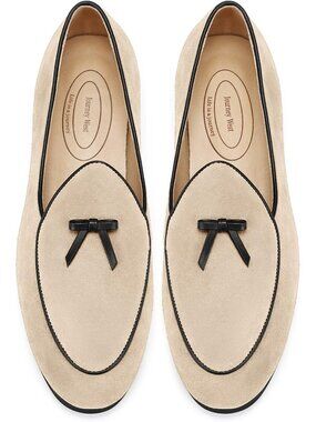Women's Beige Suede Tassel Loafers Moccasins Slip On Comfortable Driving Flats